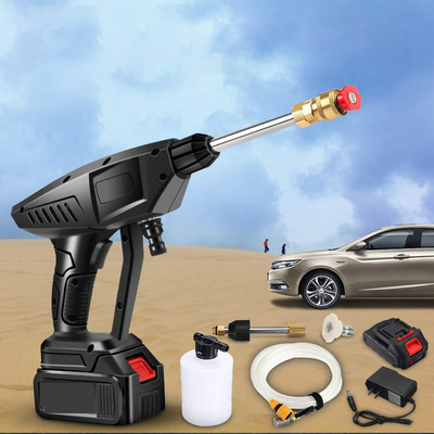 30bar Car Cleaner 25V Rechargeable Battery Power Cordless Portable Car Wash Machine Cordless High Pressure Washer Gun With Foam Generator
