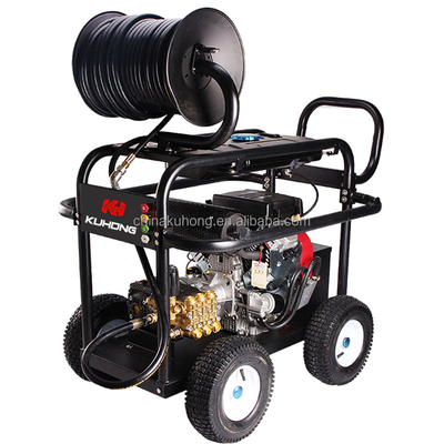 Kuhong 24HP 200bar 41lpm cold water jet commercial car pressure seal gasoline engine residue-free power marked hidrolavadora critical cleaning/cleaning equipment